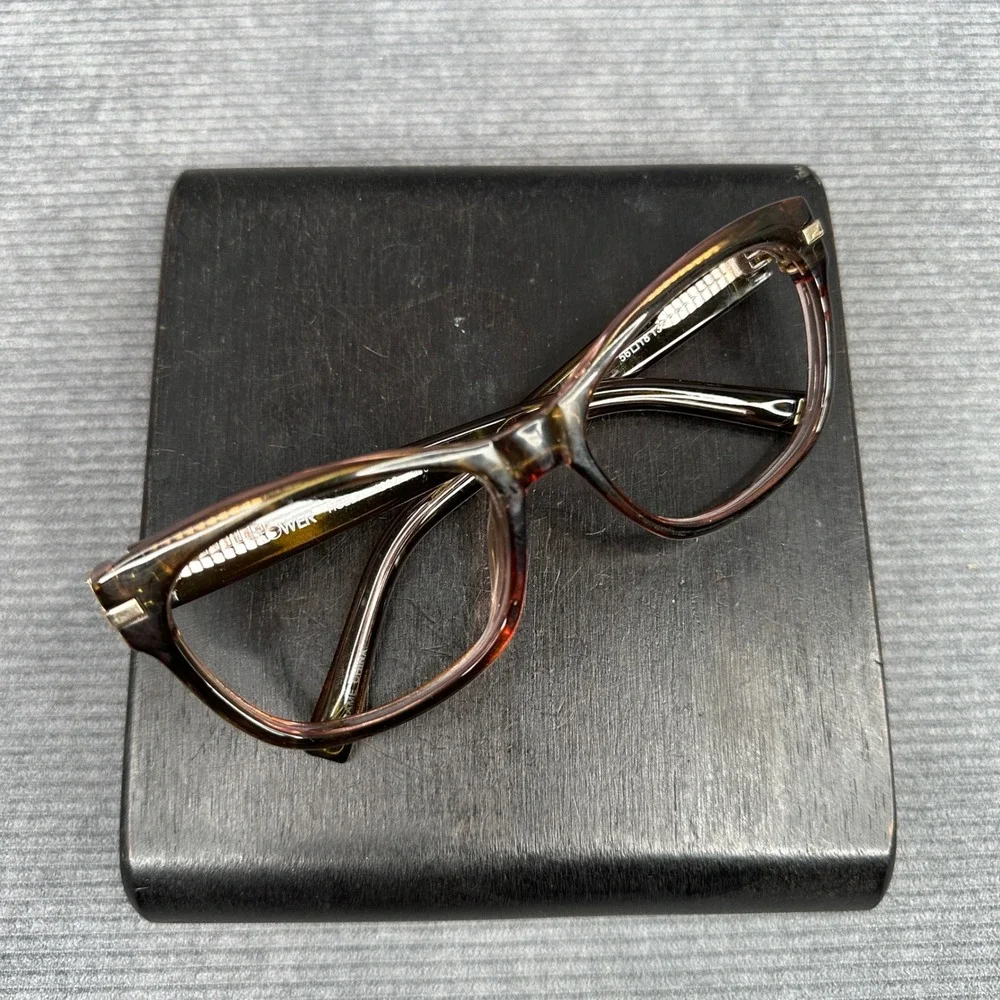 Flower by Drew Barrymore Holly 1002‎ Olive Green Pink Cat Eye Y2K Eyeglasses Vtg